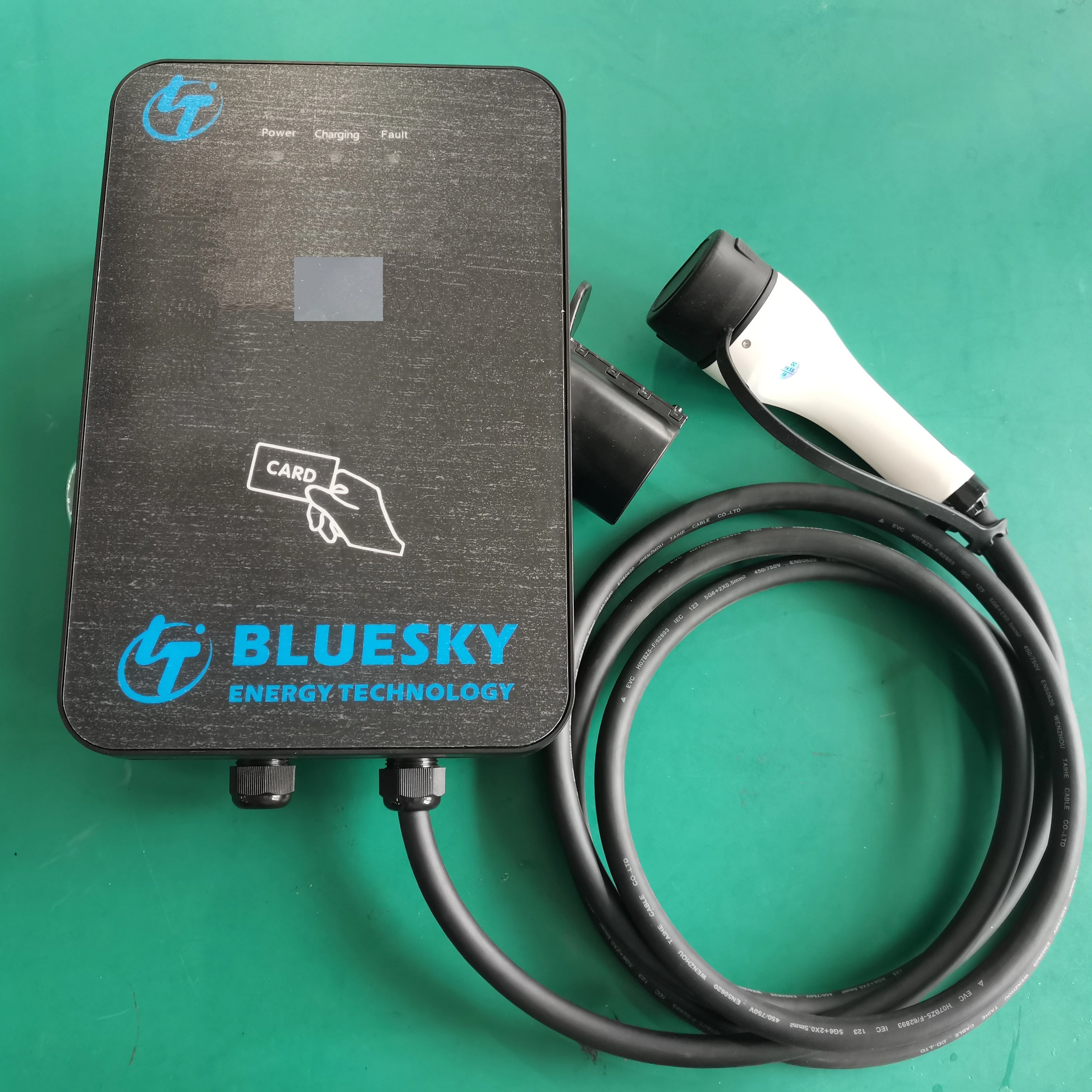 Bluesky 22kw Ev Charger OCPP 1.6 J  3-phase Type 2 electric car ev charger charging station Cable