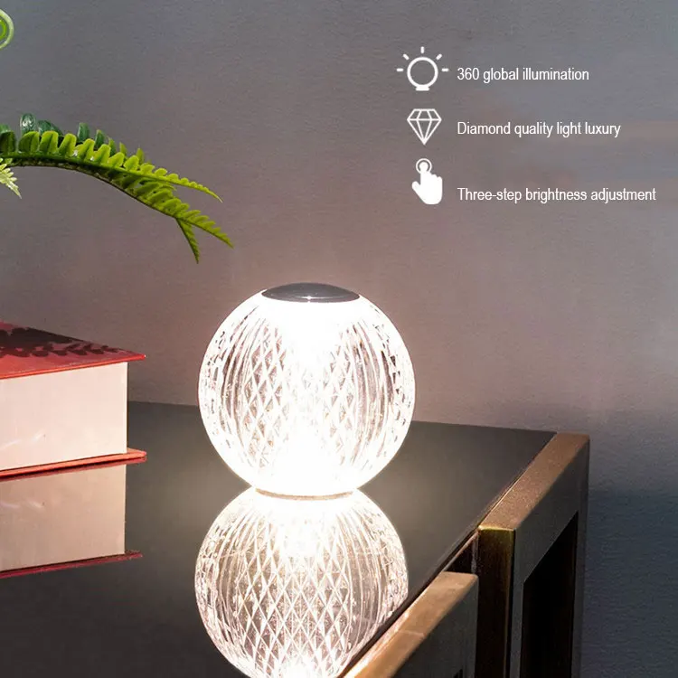 Usb Charging Round Touch Led Night Light Acrylic Dormitory Bedroom Bedside Table Lamp
