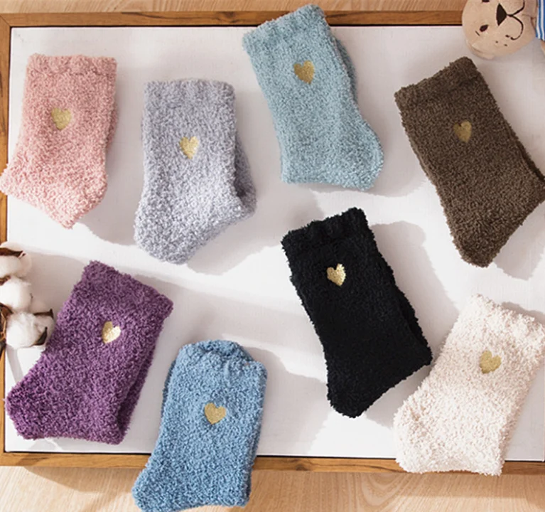 fluffy socks one size polyester custom logo animal cat paw winter ladies cosy crew fuzzy socks