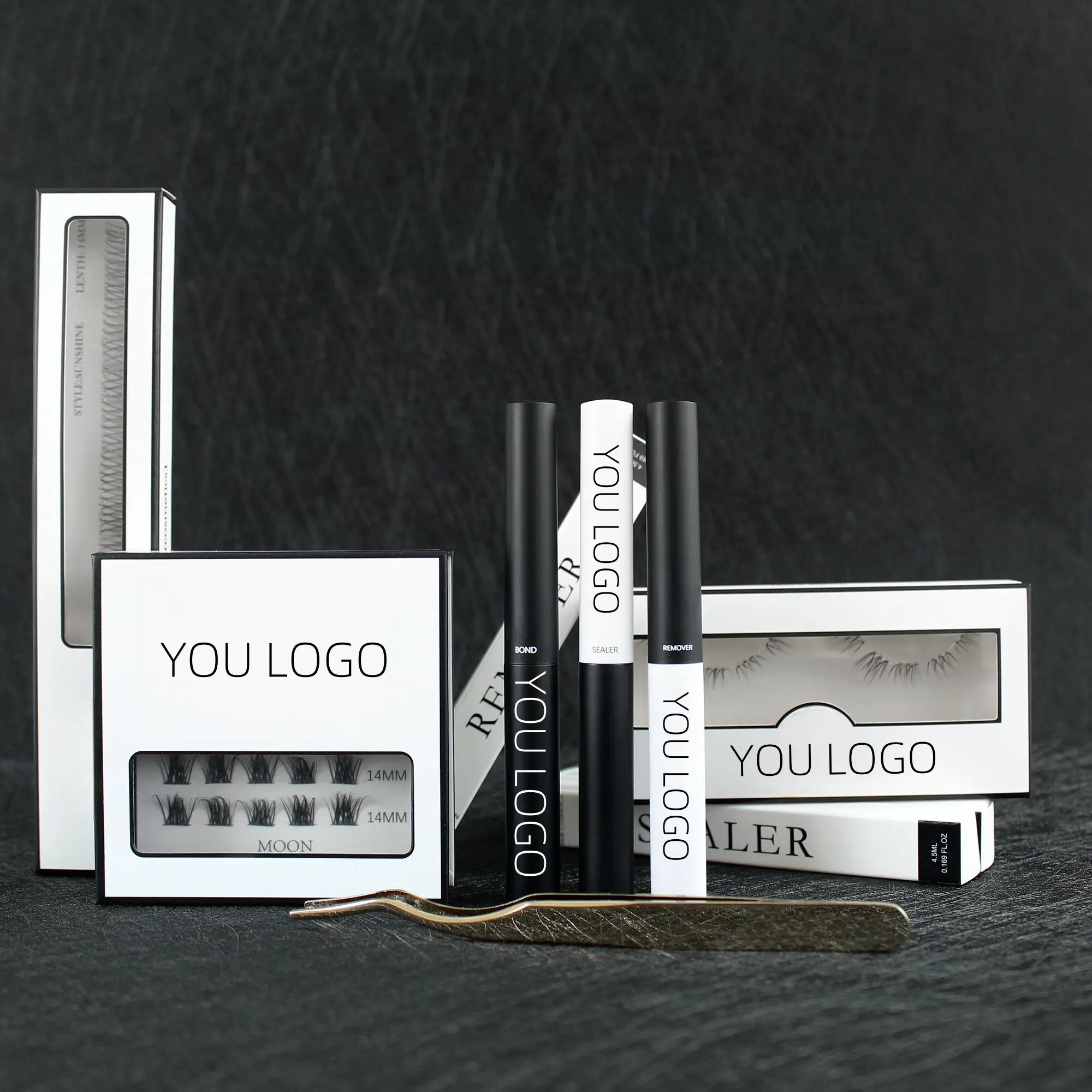 Private label waterproof diy lash extension kit bond and seal lash clusters kit cruelty-free korean vegan silk diy eyelashes