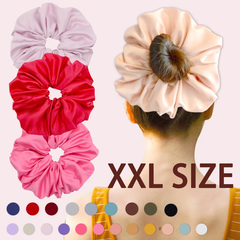 New fashion elastic hair bands oversize scrunchies large silk satin hair scrunchies for women accessories