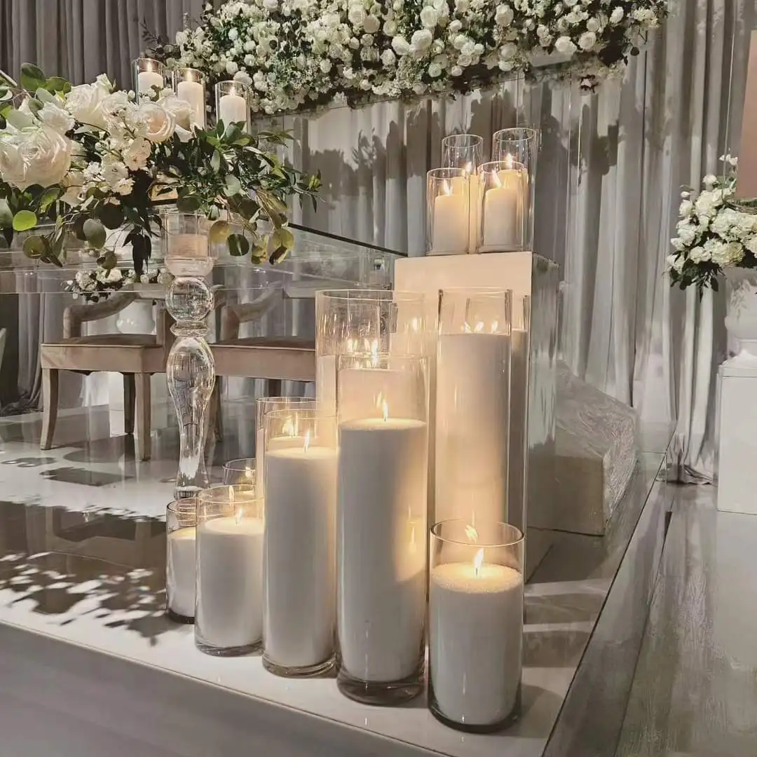 2023 Hot Selling Candle Sand Wax Novelty Candles Reusable Glass Vases Granules Pearl Bulk