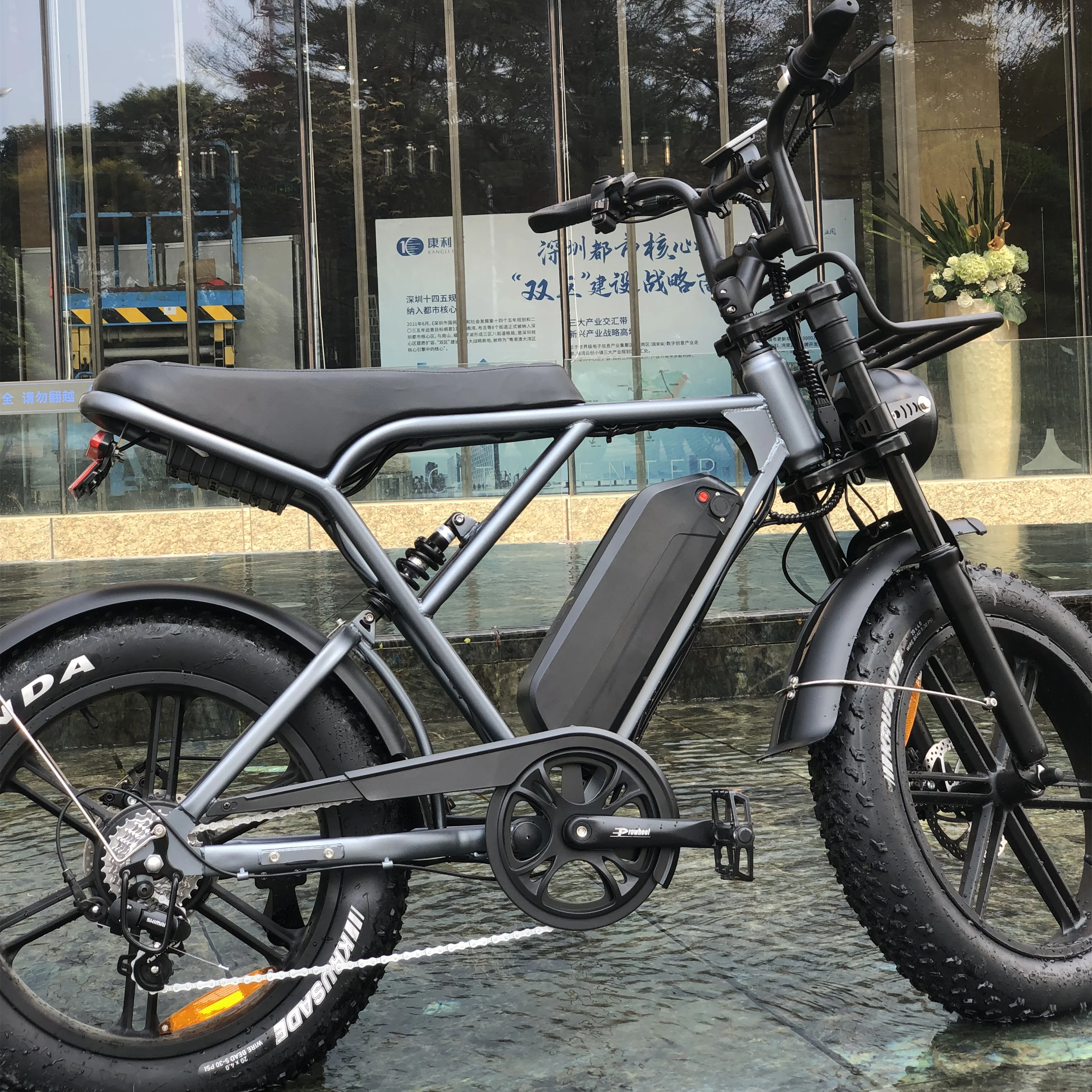 Ouxi H9 V8 2.0 Electric City Bicycle with Lithium Battery Steel Frame Disc Brake Fat Tire Bike Adults Available USA Warehouse