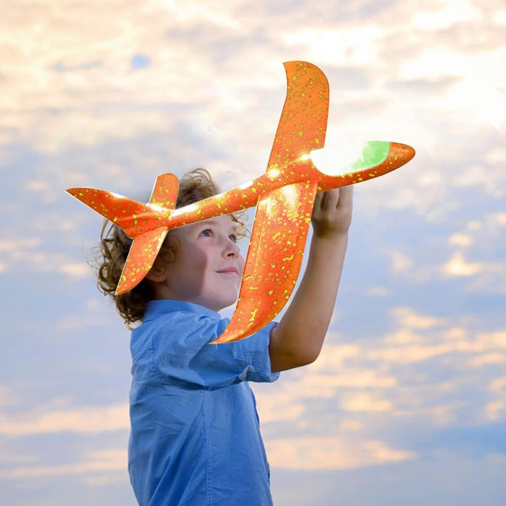 Опт 48 см пенопласт EPP самолет ручной бросок самолет со светодиодным освещением наружные игрушки четыре цвета смешивания