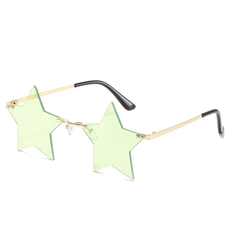 star funny party glasses festival ball women eyewear metal fashion rimless lens sun sunglasses