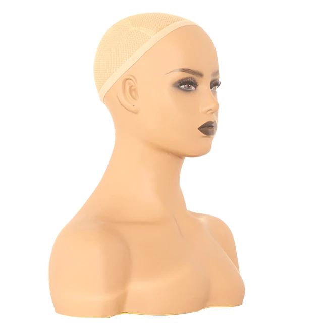 DC-487b Mannequin Head With Shoulders African American Female PVC Material