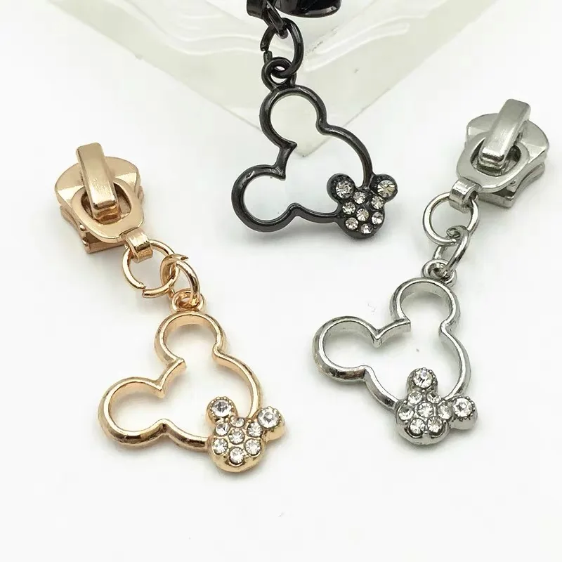 Gold color mouse zipper pull zipper sliders for bags