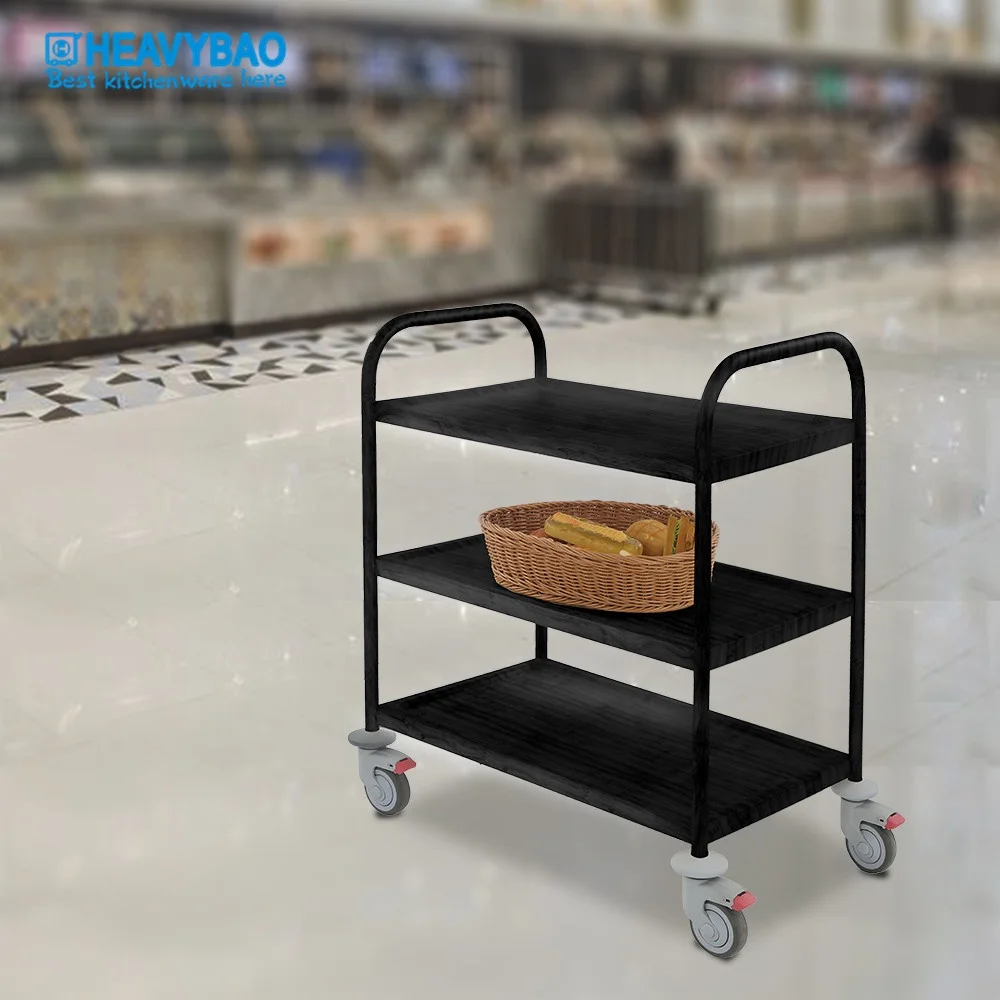 Heavybao Stainless Steel 3 Tiers Water Transfer Beverage Serving Hand Trolley cart With Wheels