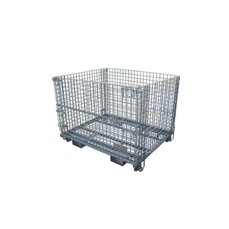 Lockable wire mesh warehouse metal storage cage with wheels