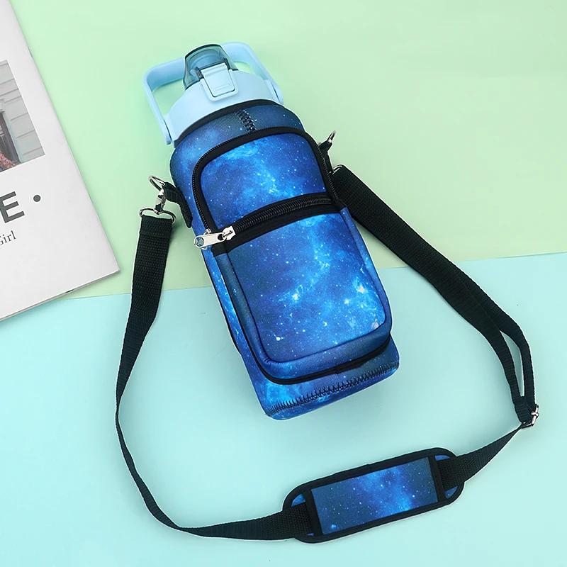 Half Gallon 64oz/2L Water Bottle Sleeve Protective Cover Sport Water Bottle Carrier with Strap