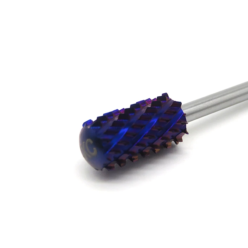 MBA Large Dome Top Barrel Carbide Bit Nails Purple 4XC (4 Extra Coarse) Smooth Round Top Nail Drill Bit
