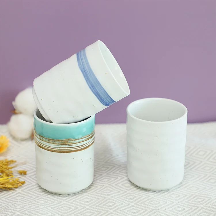 Chinese Retro Ceramic Tea Cup Coffee Mug, Hand Paint Reactive Glaze Porcelain Handleless Milk Cup, Ceramic Mate Cup For Gift