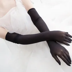 Summer sexy long stretchy sheer lace gg wedding bride girl bridal tulle hand gloves for women