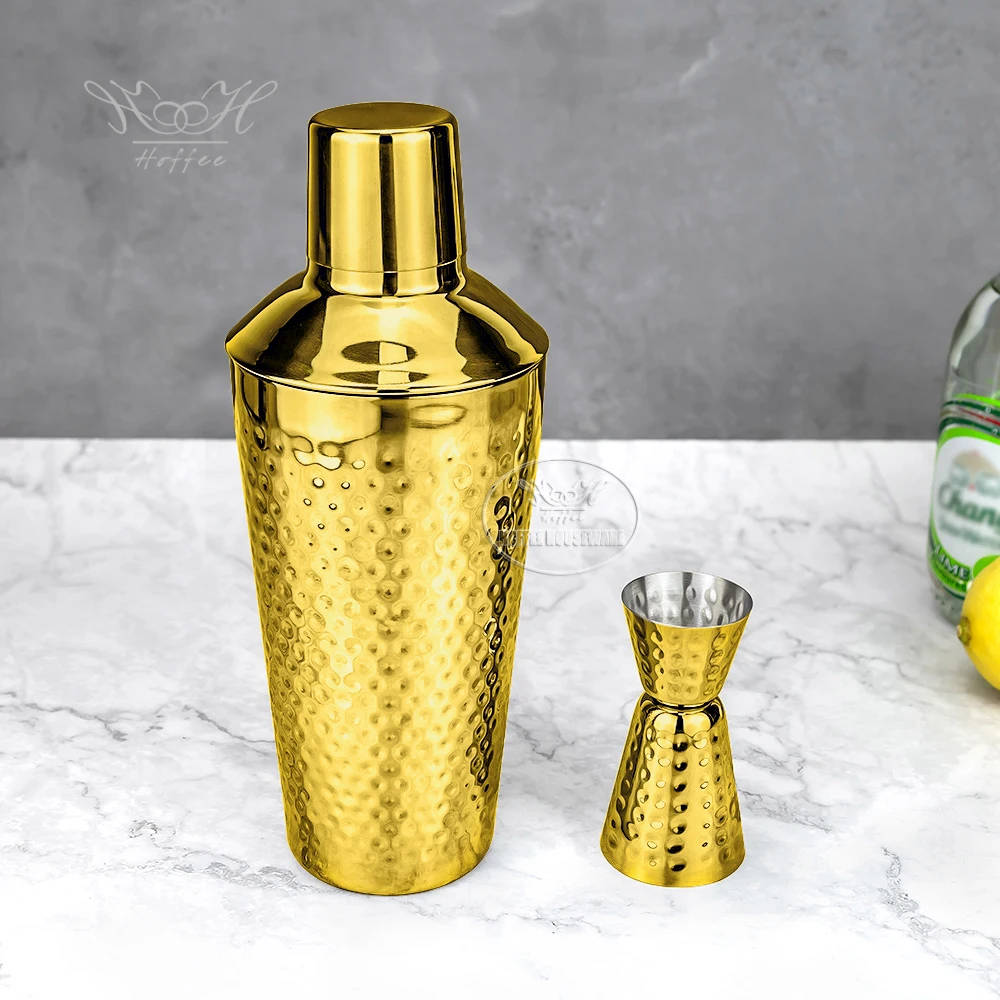 Gold Plated 700ml Bar Cocktail Shaker Set Bartender Drink Mixer Cobbler Cocktail Shaker Kit With 20/40ml Double Jigger