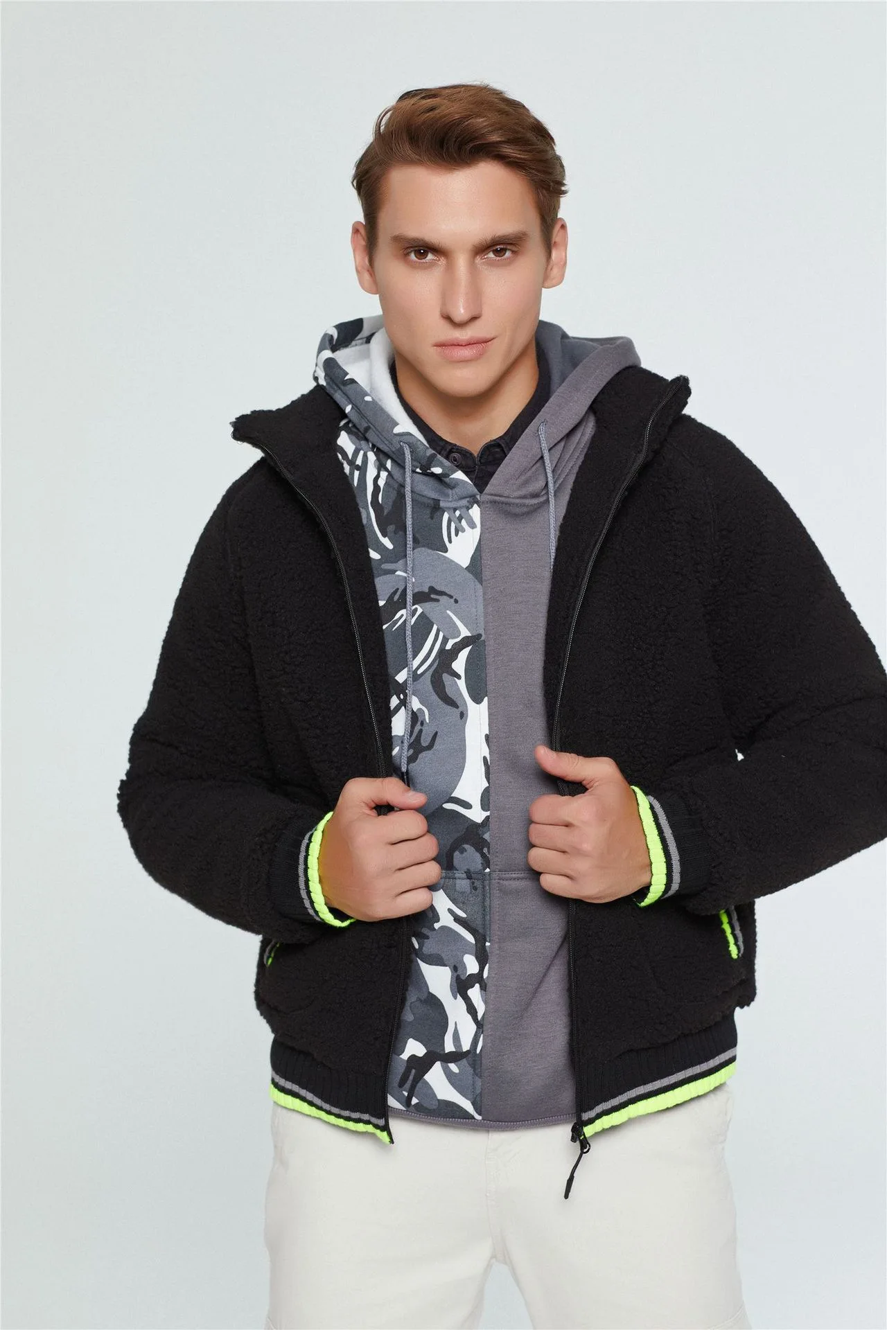 Hot Sale Winter Mens Oversize Teddy Jacket Lamb Wool Warm Jacket For Men