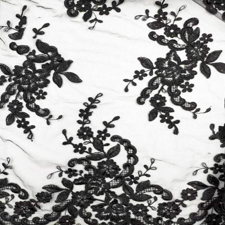 
Embroidery Guipure Floral Lace Mesh Fabric Swiss Lace Fabric African Swiss Voile French Tulle Lace Fabric 