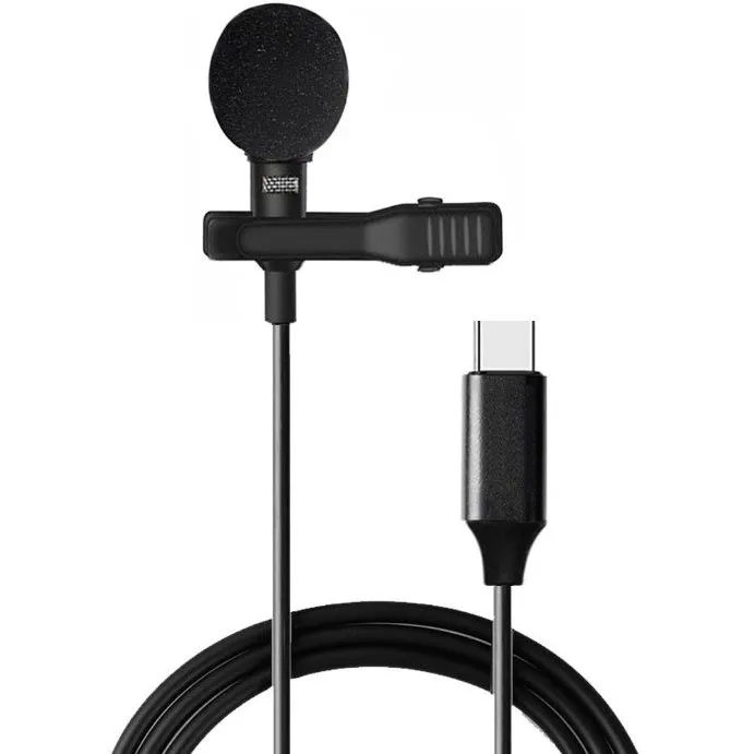 1.5m Portable Mini Stereo hifi sound Clip Lapel 3.5mm Type C mic Wired Mobile lavalier microphone microfone de lapela