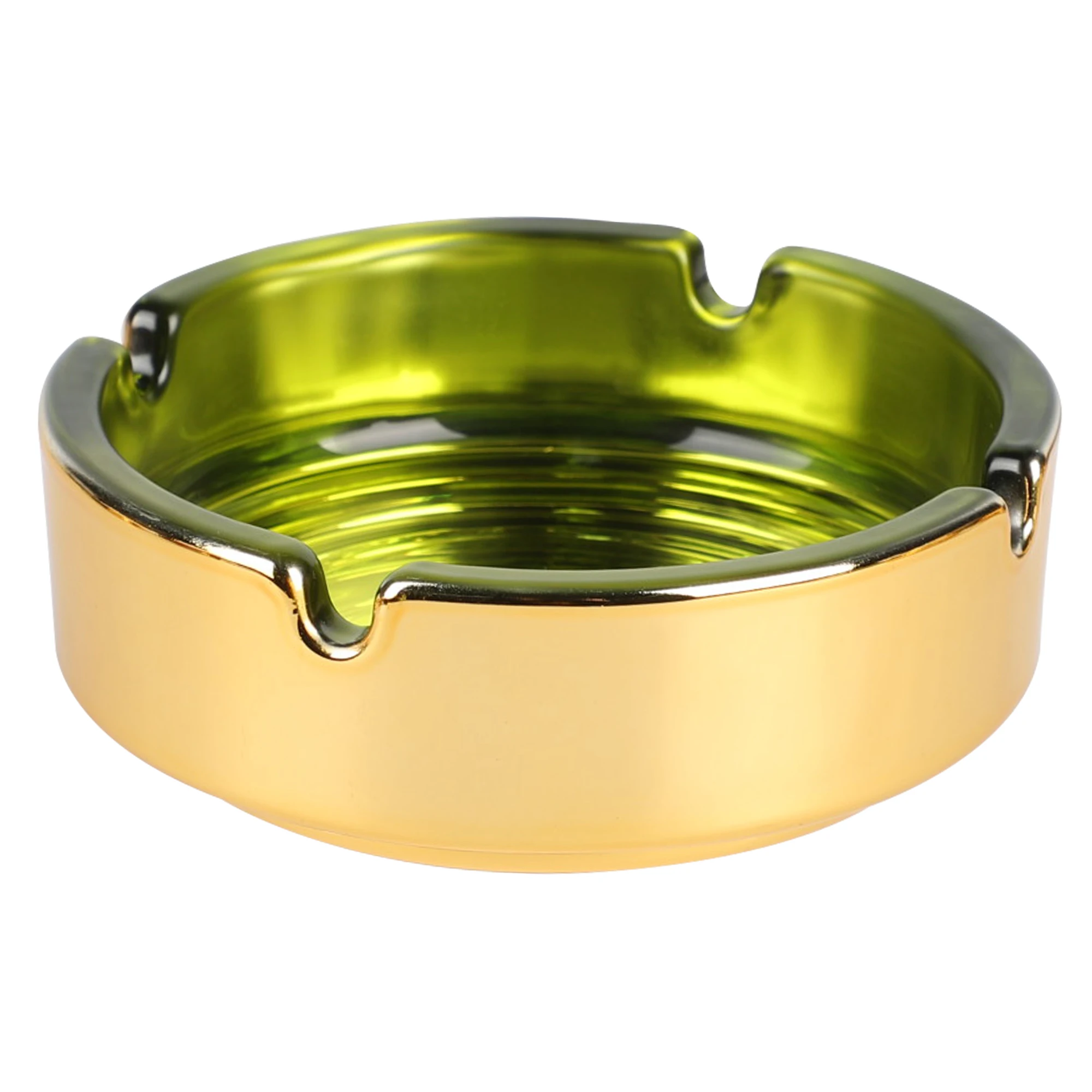 UKETA new high-end fashion table glass ashtray custom printed Logo creative advertising promotion round glass ashtray