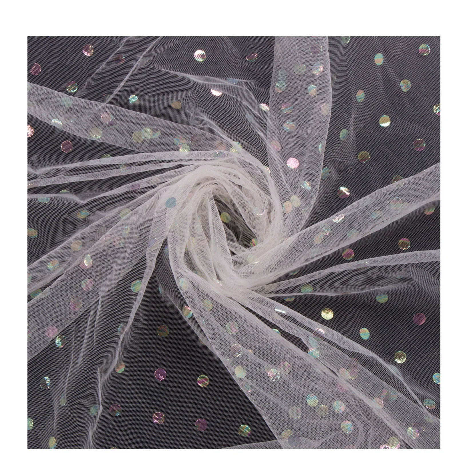 100% Nylon Material American Glitter Tulle Spool Fabric For Wedding Dress