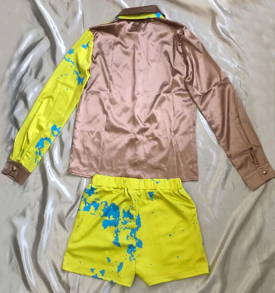 
2020 Girl long Sleeve Blouses Dress for Women Fashion two-piece shirt pants 