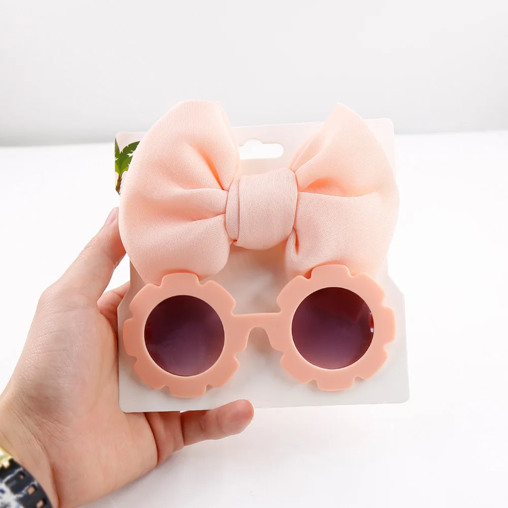 2023 TS Headband kids Sunglasses Matte Flower sun glasses Eye Wear Nylon Elastic Hair Bands Headdress