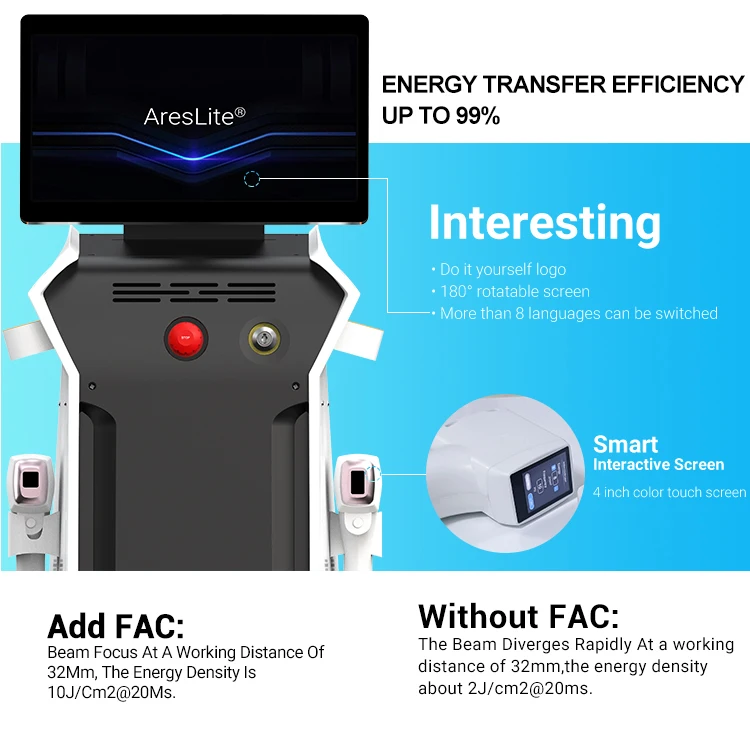 2024 Newest Non-Crystal 2000w Laser machine 2 handle 20HZ 808 Diode Laser Hair Removal