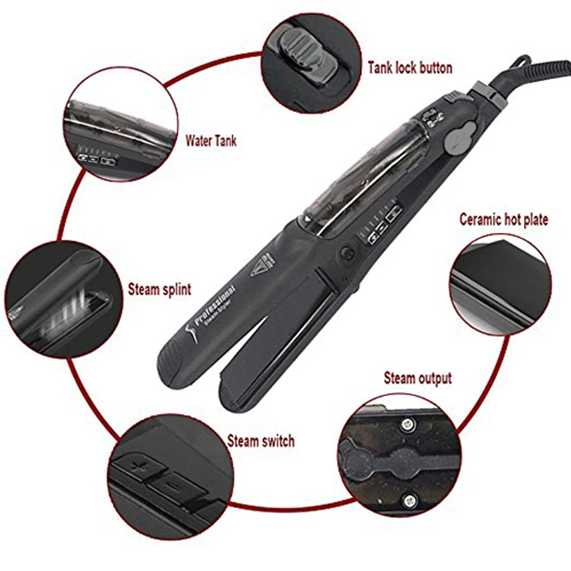 OEM Professional Steam Styler Vapour Hair Straightener Vapour Iron Pro Smoothing Tourmaline Plate