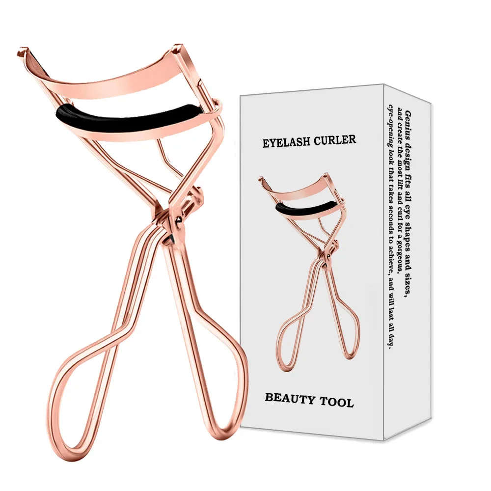 Wholesale Rose Gold Makeup Local Eyelash Curler With Spring And Silicone Refill Pad