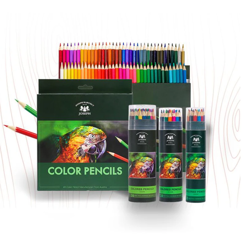  Wholesale 24 36 48 72 Oil Based Natural Colored Pencils Set Basswood For Adults and