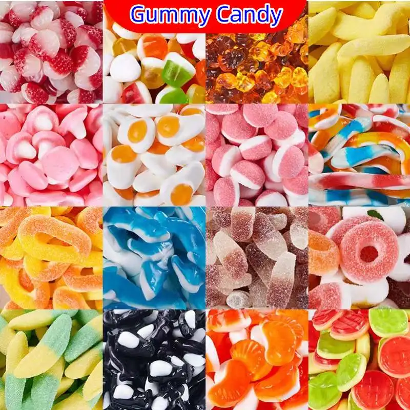 China Famous Brand Gummy Soft Candy Sweet Sour Gummy Candy Sugar Coated Bulk Jelly Gummy Candies and Sweets