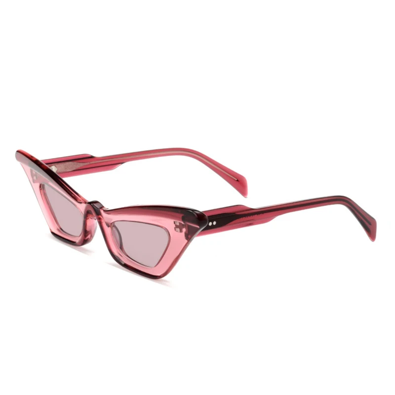 2024 new personalized cat eye translucent blue men and women fashion high quality acetate wholesale custom sunglasses