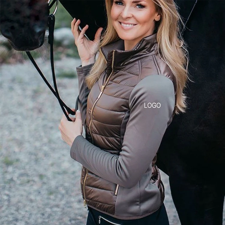 Custom Equestrian Clothing With Filling Light Weight Winter Active Performance Horse Riding Jacket For Women
