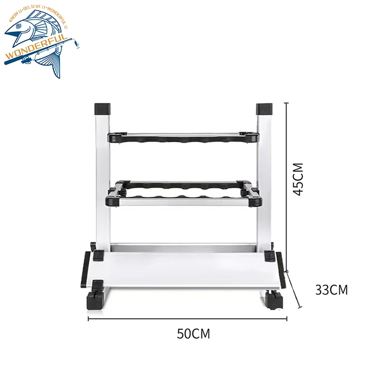 Upgraded High Quality Aluminum Alloy 12 Holes Foldable Fishing Display Support Stand Fishing Rod Rack Stand