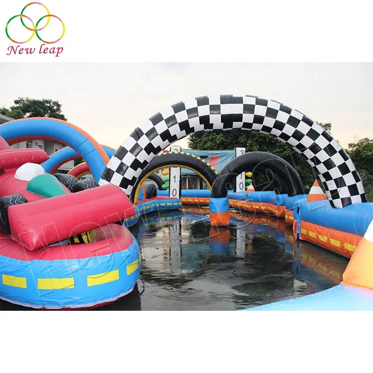 Customizable Outdoor Inflatable Go Kart Race Track Giant Inflatable Zorb Ball Race Track Repair Kits Printed Playground Sale Use