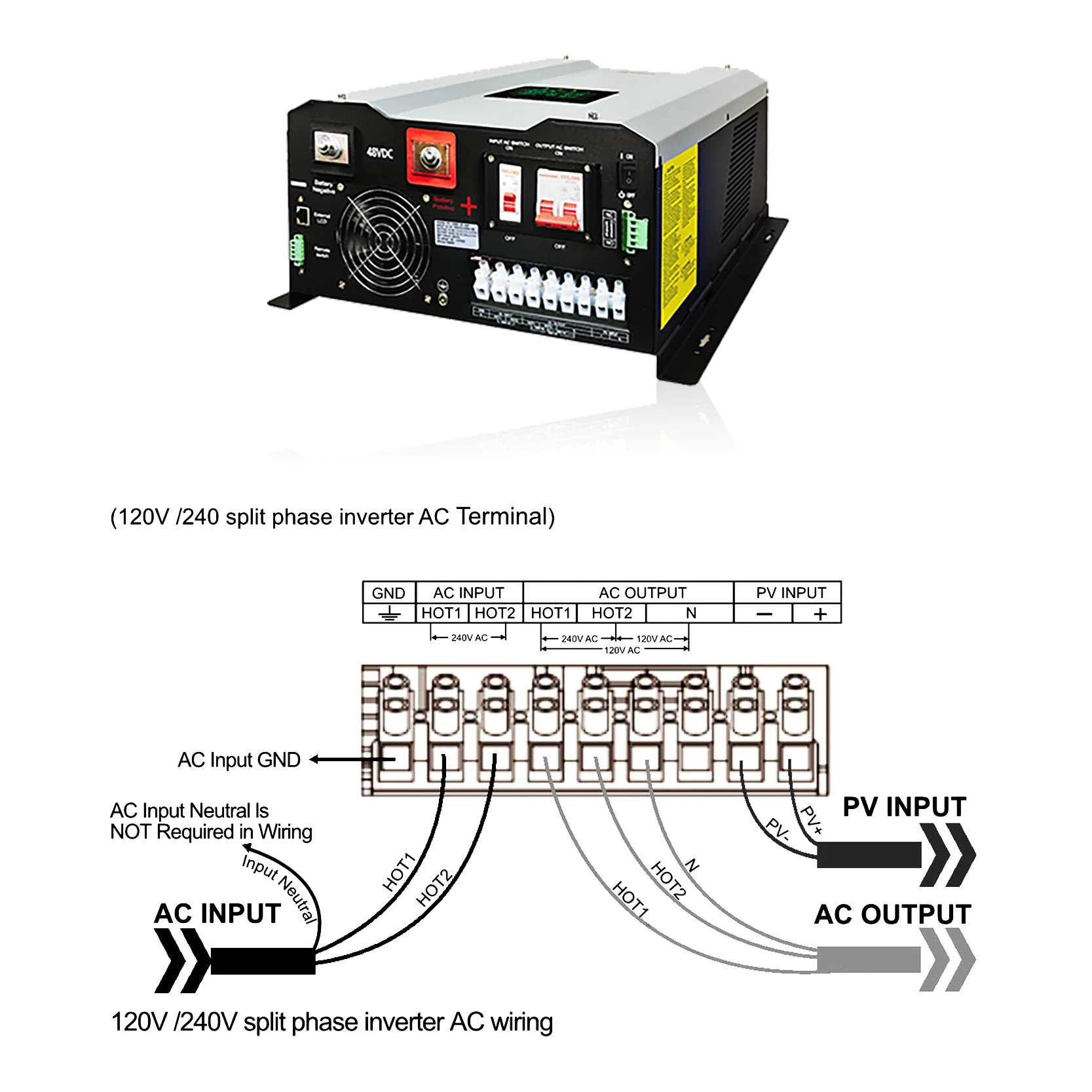 5000W 10KW Solar Pure Sine Wave Off Grid For Solar System With MPPT Solar Controller Hybrid Inverter