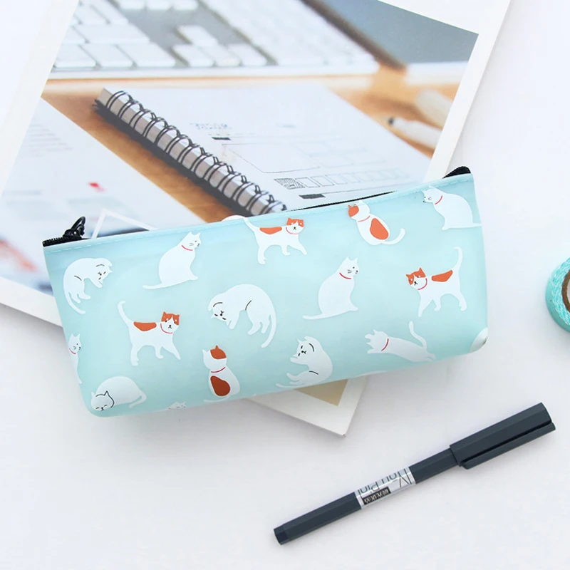 Cartoon Cat Pattern Waterproof Pencil case Multifunction Pen Bag for School and Office Stationery Storage Wholesale
