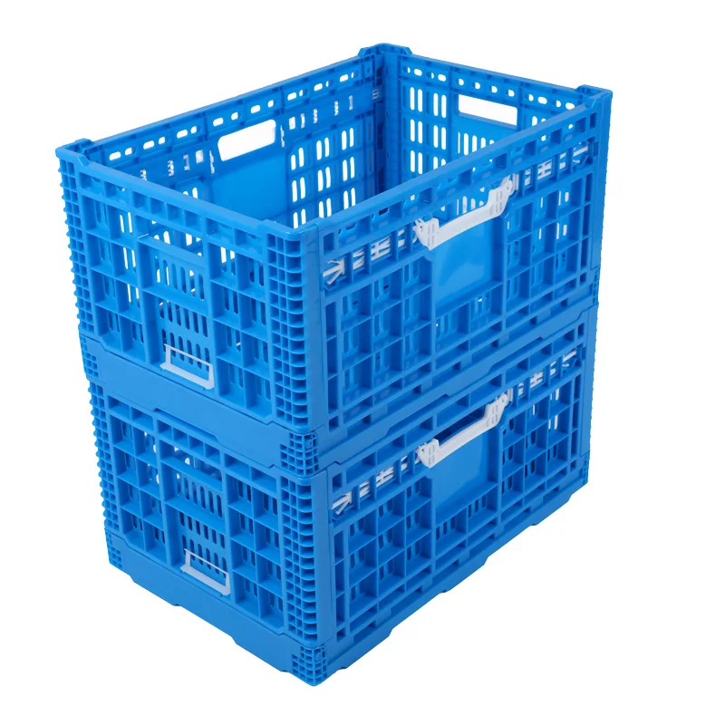 collapsible hard plastic storage fruit foldable vegetable egg transport  bins plastic foldable crate