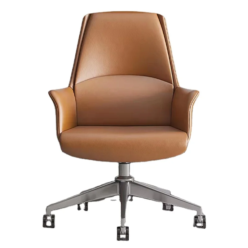 Comfortable ergonomic leather home computer chair lift swivel chair office boss short chair