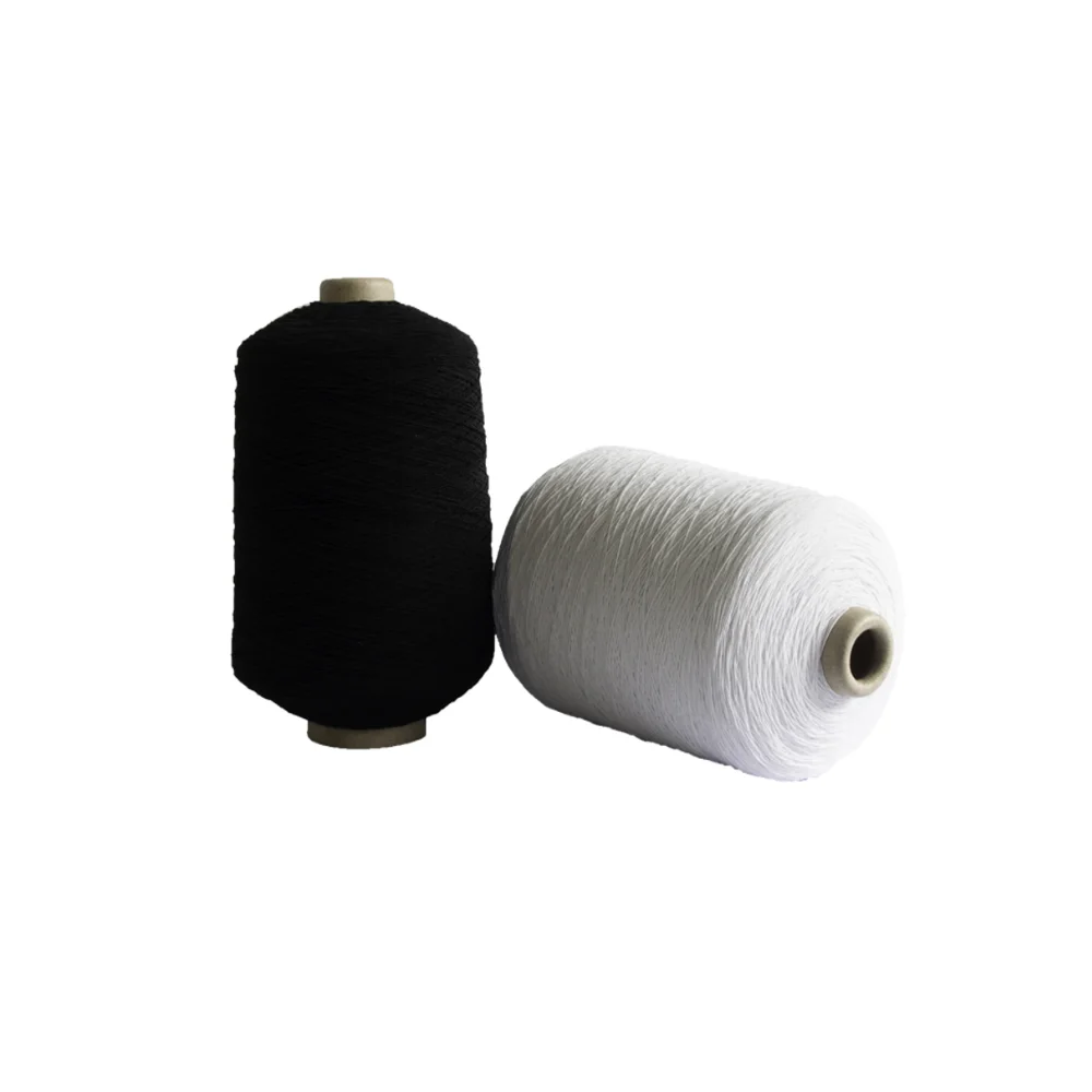 White Covering Yarn (Double Covered Rubber/Elastic Yarn) Made From Polyester For Sewing Premium Product