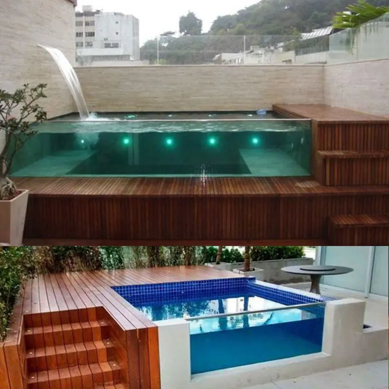 custom clear fiberglass piscina big slides glass wall pool piscina fiberglass plastic above ground transparent swimming pool