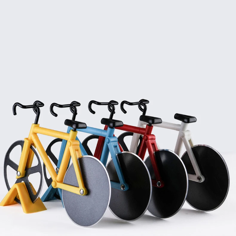Bicycle Pizza Cutter Wheel Motorcycle Pizza Roller Non-Stick Stainless Steel Double Pizza Cutter