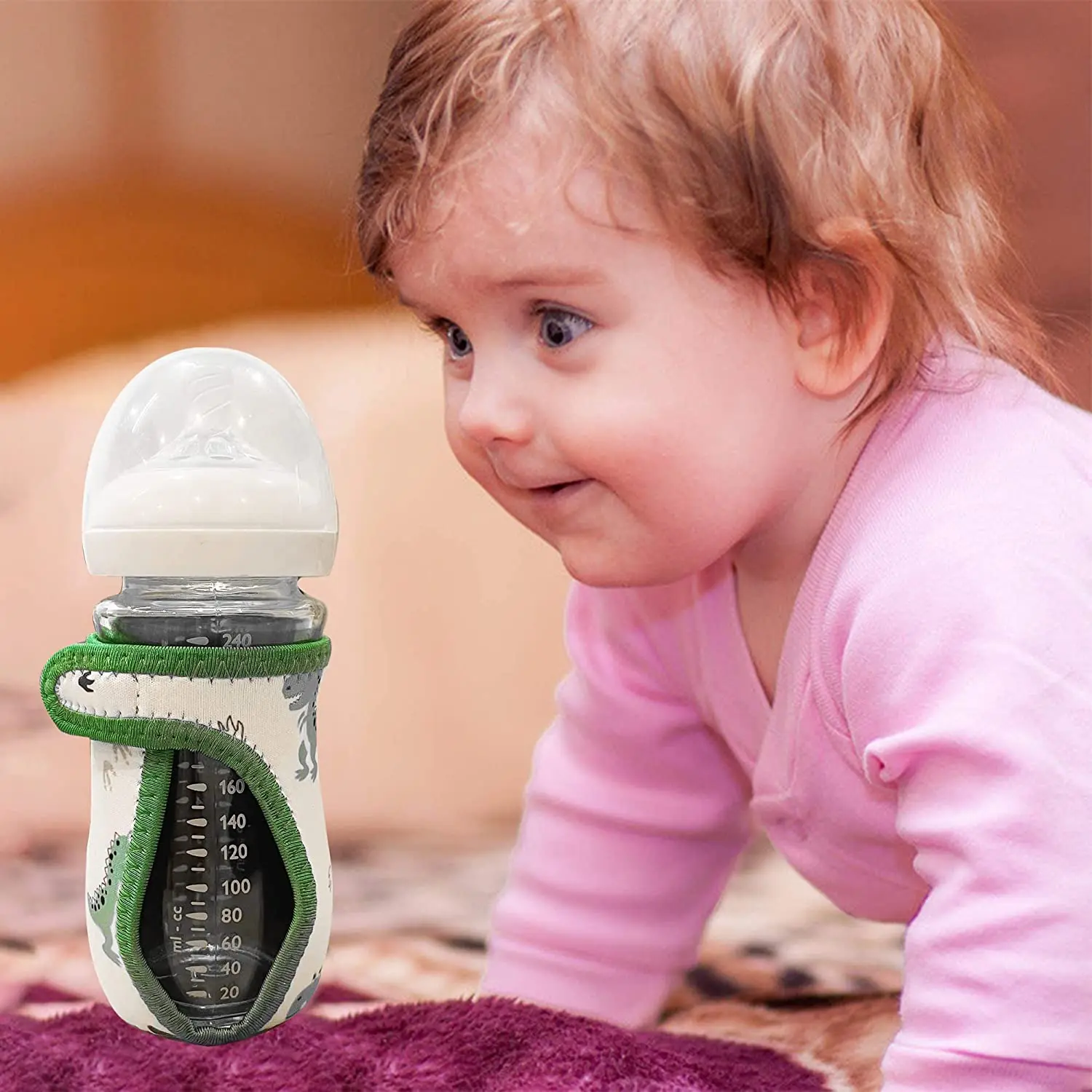 Custom Adjustable Sleeves Milk Glass Bottles Neoprene Baby Bottle Warmer for Baby Kid