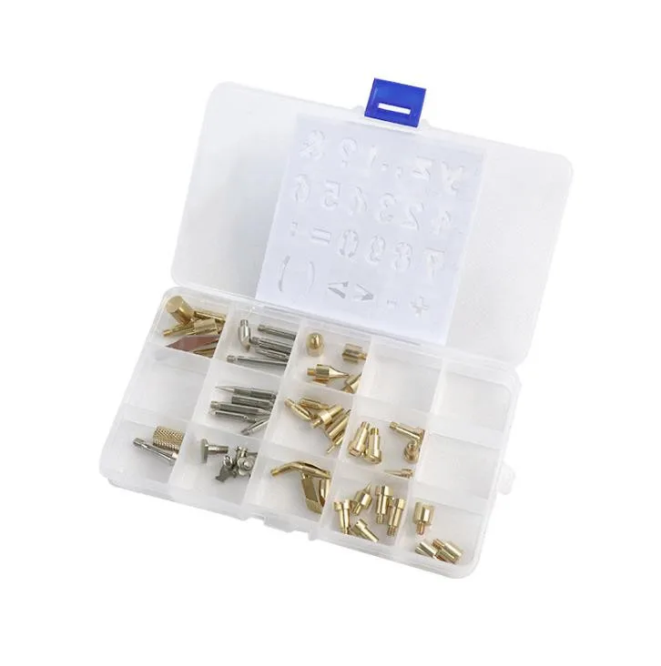 55Pcs Soldering Iron Tips Carving Iron Tip and Stencils Wood Burning Accessories Tips for Woodworking