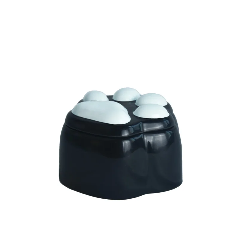Cute Pet Cat Urn Paw Modern Style In Door Ceramic Urn On Stock Cat Pet Cremation Ashes Container Small Mini Pet Urn