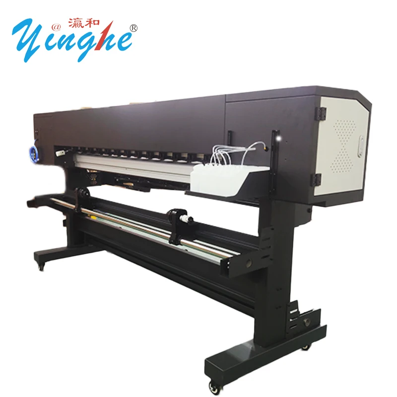Yinghe Factory 1.8m Industrial Digital Inkjet Large Format Printer Eco Solvent Printer Banners Tarpaulin Vinyls Printing Machine