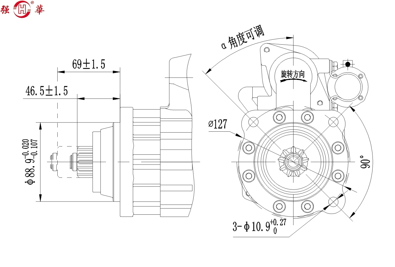 24V 9Kw 7234.079.014.6 kick planet gear reduction starter motor for Hechai Weichai Steyr WD615 fishing boat ship diesel engine