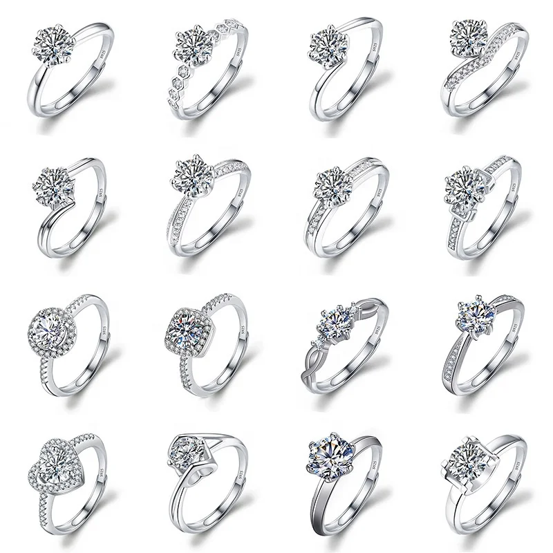 2023 New Custom Fine Ring Jewelry 925 sterling silver Rings Engagement Wedding Diamond Gemstone Rings For Women