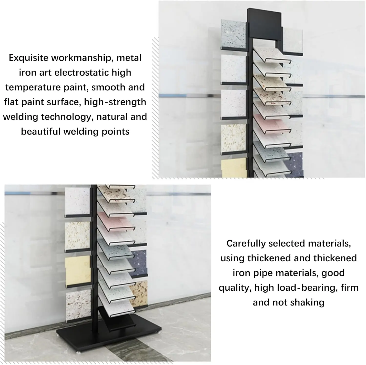 13-Layer Tiles Sample Organizer Rack, Floor Standing Ceramic Tile Display Stand Shelf For Exhibition Halls Store