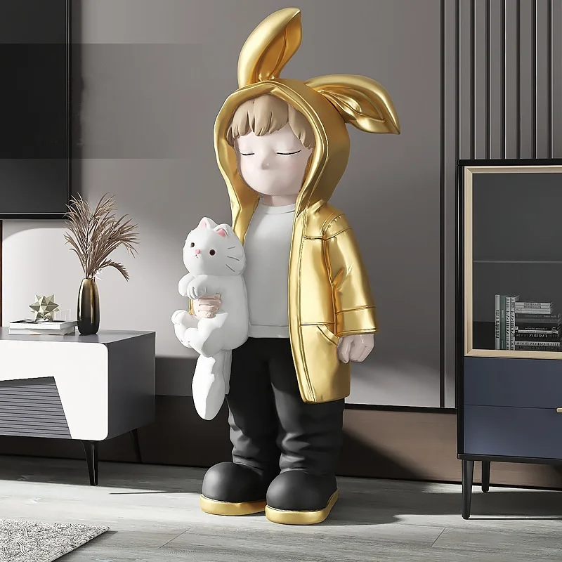 New Cartoon Rabbit Boy Welcome Decoration Living Room Large Landing Modern Home Decoration Wedding Gift To The Couple