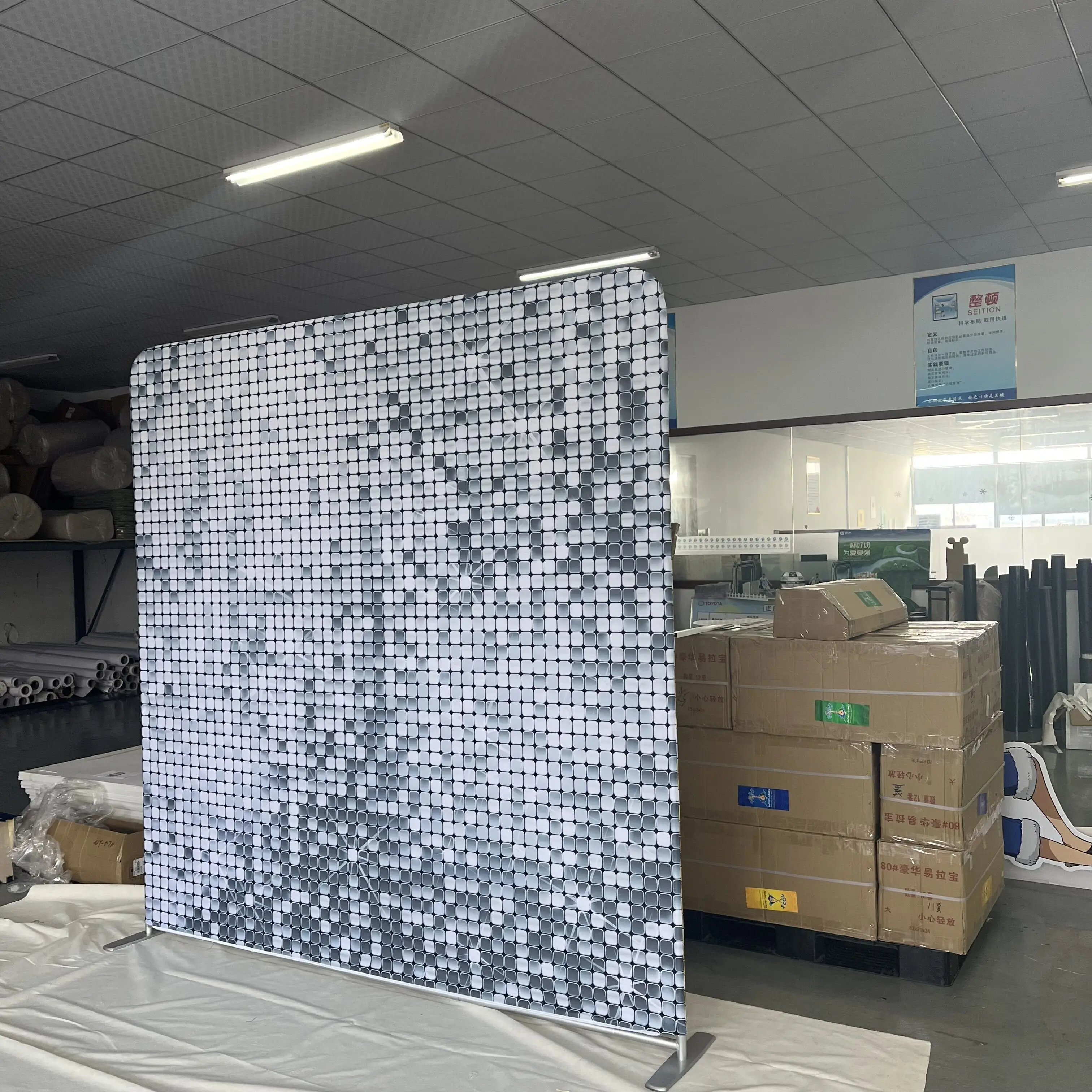 New Design Pillow Case Backdrop Double Sided Printing Banner Stand Tension Fabric Photo Display Stands for Photo Booth